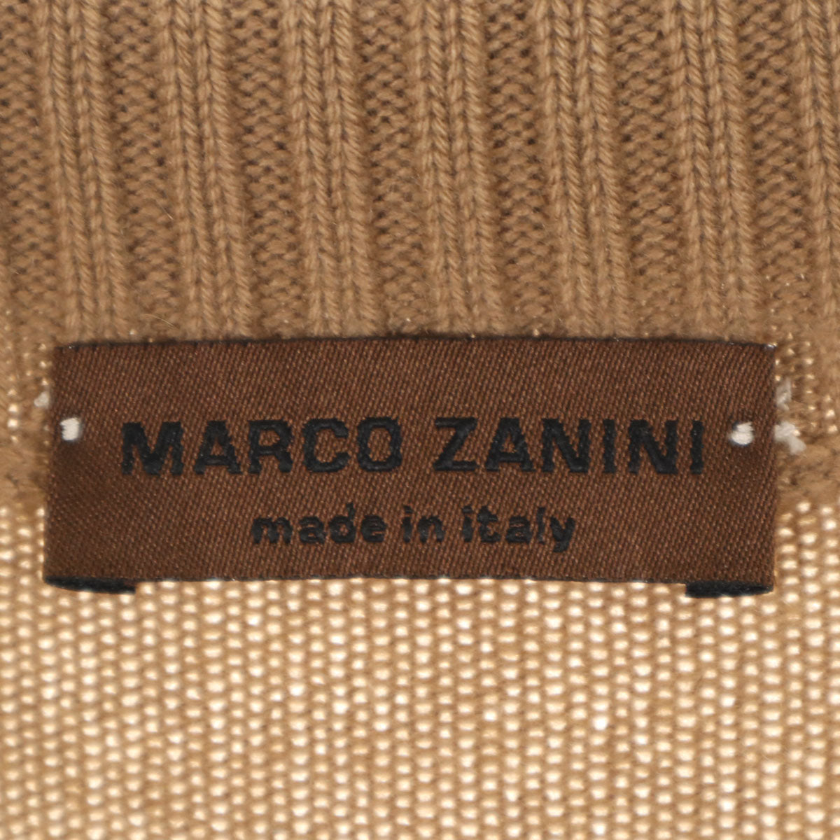 美品 MARCO ZANINI マルコザニーニ イタリア製 長袖 ニットカーディガン 48 ベージュ メンズ