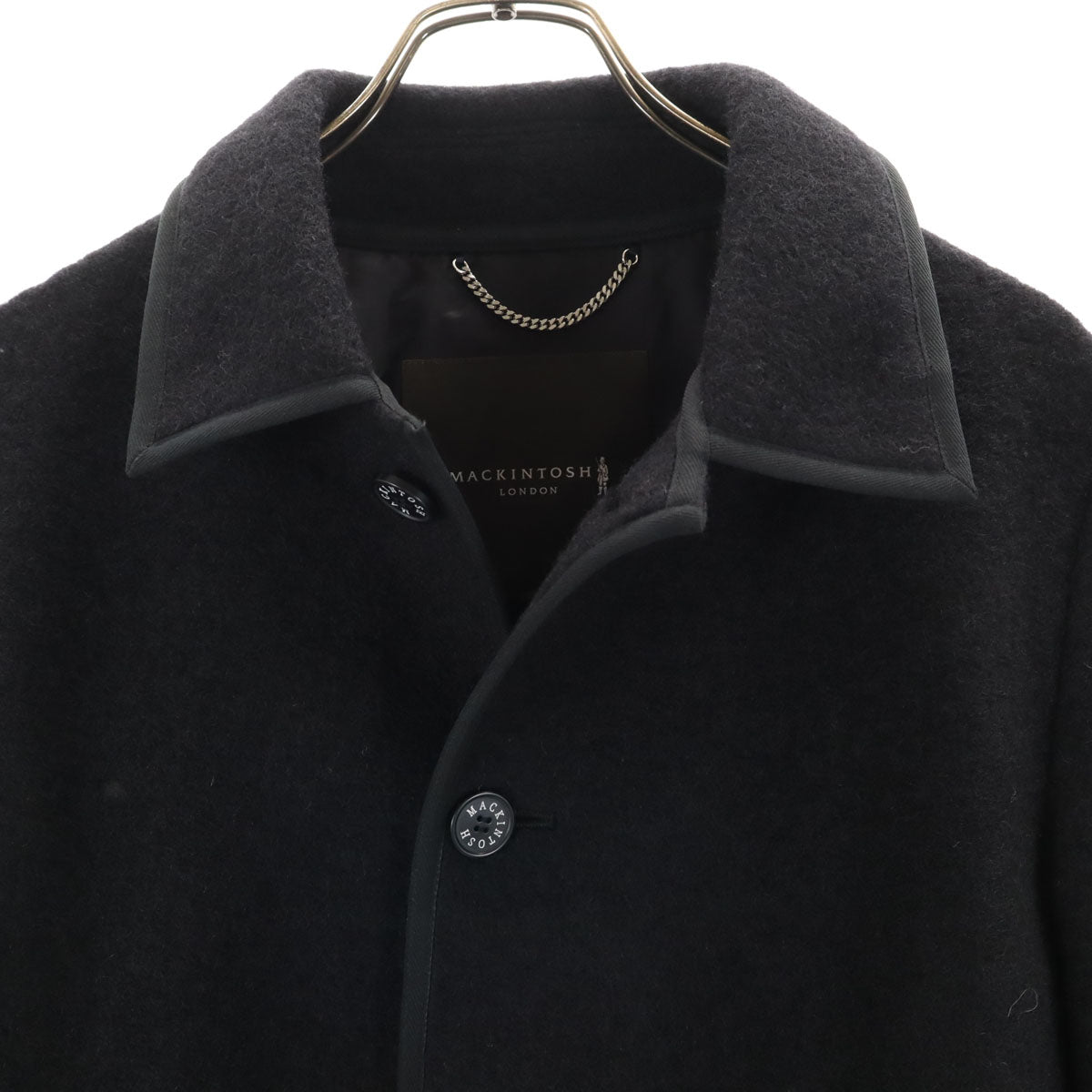 美品 MACKINTOSH LONDON マッキントッシュロンドン LANIFICIO ROMA社 スライバージャージー ブルゾン 38 ブラック ジャケット メンズ