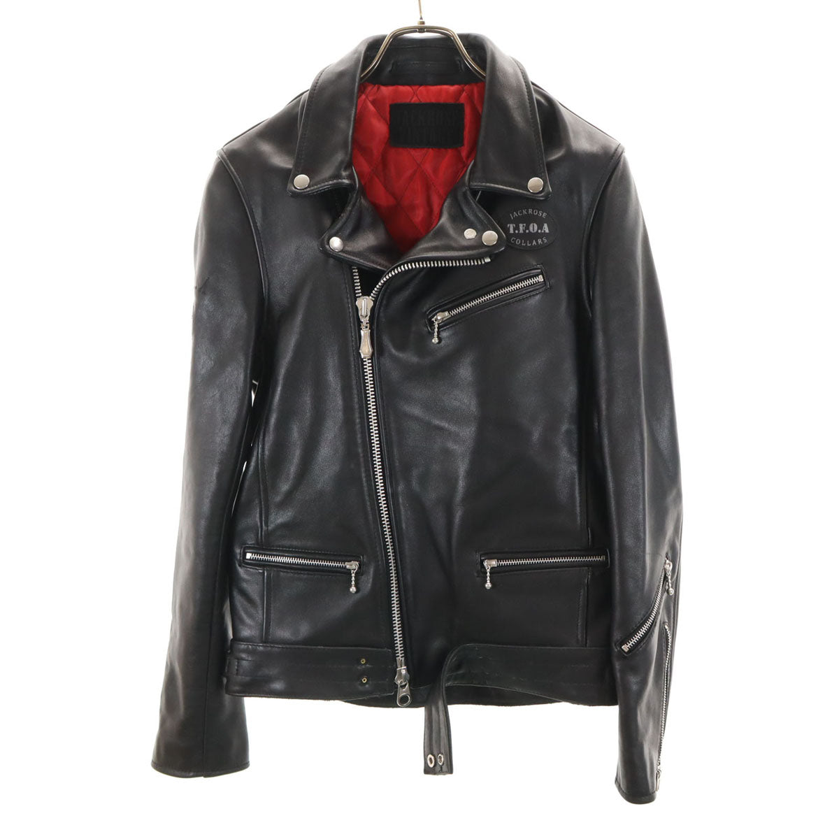 JACKROSE VINTAGE ジャックローズ ヴィンテージ COLLARS カラーズ コラボ 武装戦線 T.F.O.A 牛革レザー ダブルライダースジャケット 3 ブラック メンズ