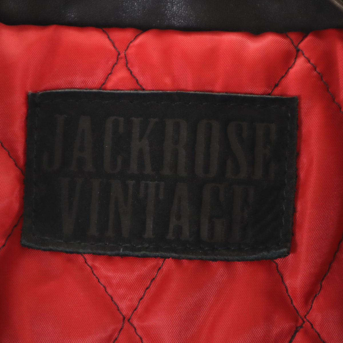 JACKROSE VINTAGE ジャックローズ ヴィンテージ COLLARS カラーズ コラボ 武装戦線 T.F.O.A 牛革レザー ダブルライダースジャケット 3 ブラック メンズ