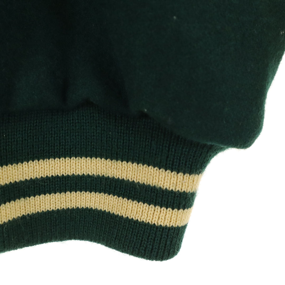 VAN JACKET ヴァンヂャケット レタードワッペン 牛革レザー切替 スタジャン BIG ONE 深緑 中綿 ジャケット メンズ