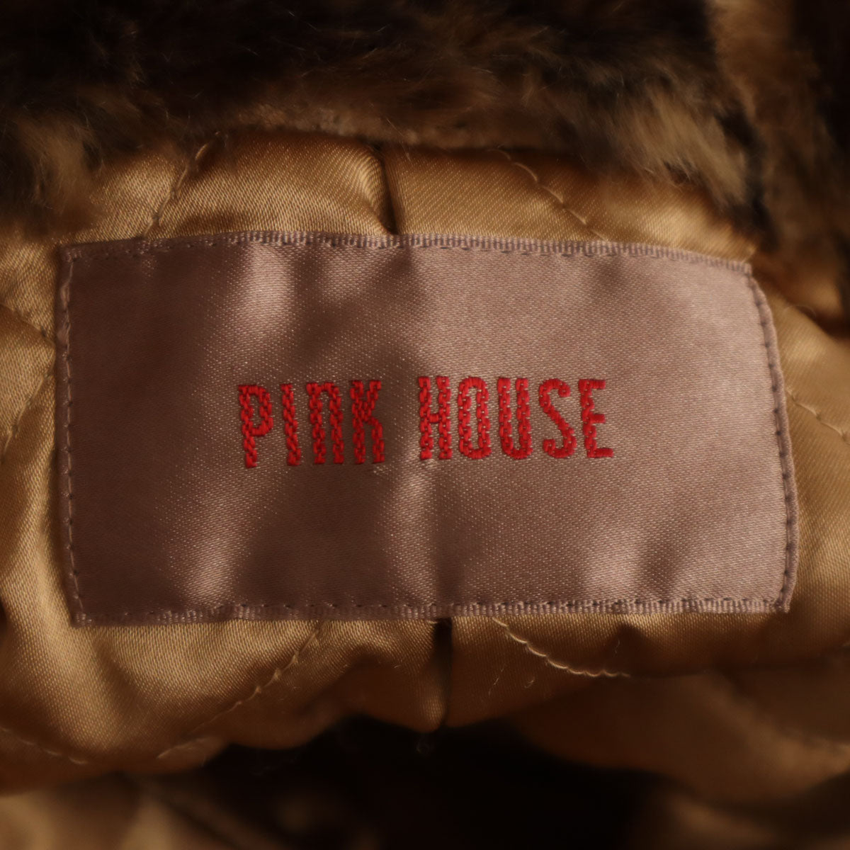 未使用 PINK HOUSE ピンクハウス レオパード フェイクファー 中綿ジャケット M ブラウン ヒョウ柄 レディース