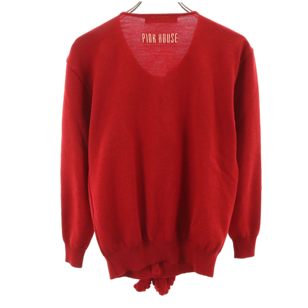 PINK HOUSE ピンクハウス ウール 長袖 ニットカーディガン レッド レディース