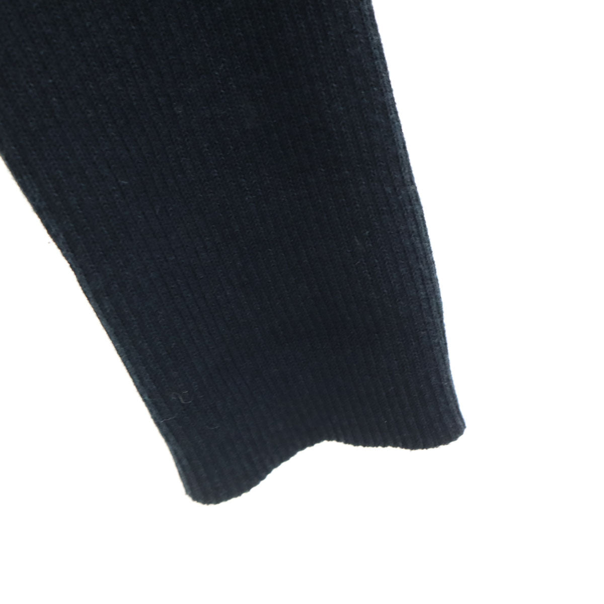 Rene ルネ 日本製 長袖 ジップアップ リブ ニットカーディガン 38 ネイビー レディース