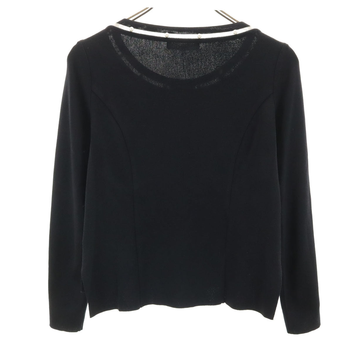 Rene ルネ 日本製 長袖 ジップアップ ニットカーディガン 38 ブラック レディース