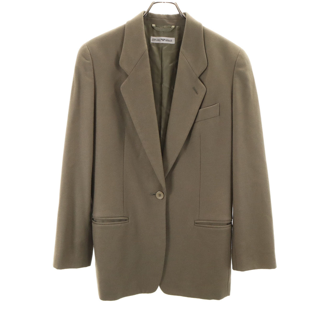 Emporio Armani エンポリオアルマーニ 90s 日本製 ウール オールド テーラードジャケット 42 ベージュ レディース