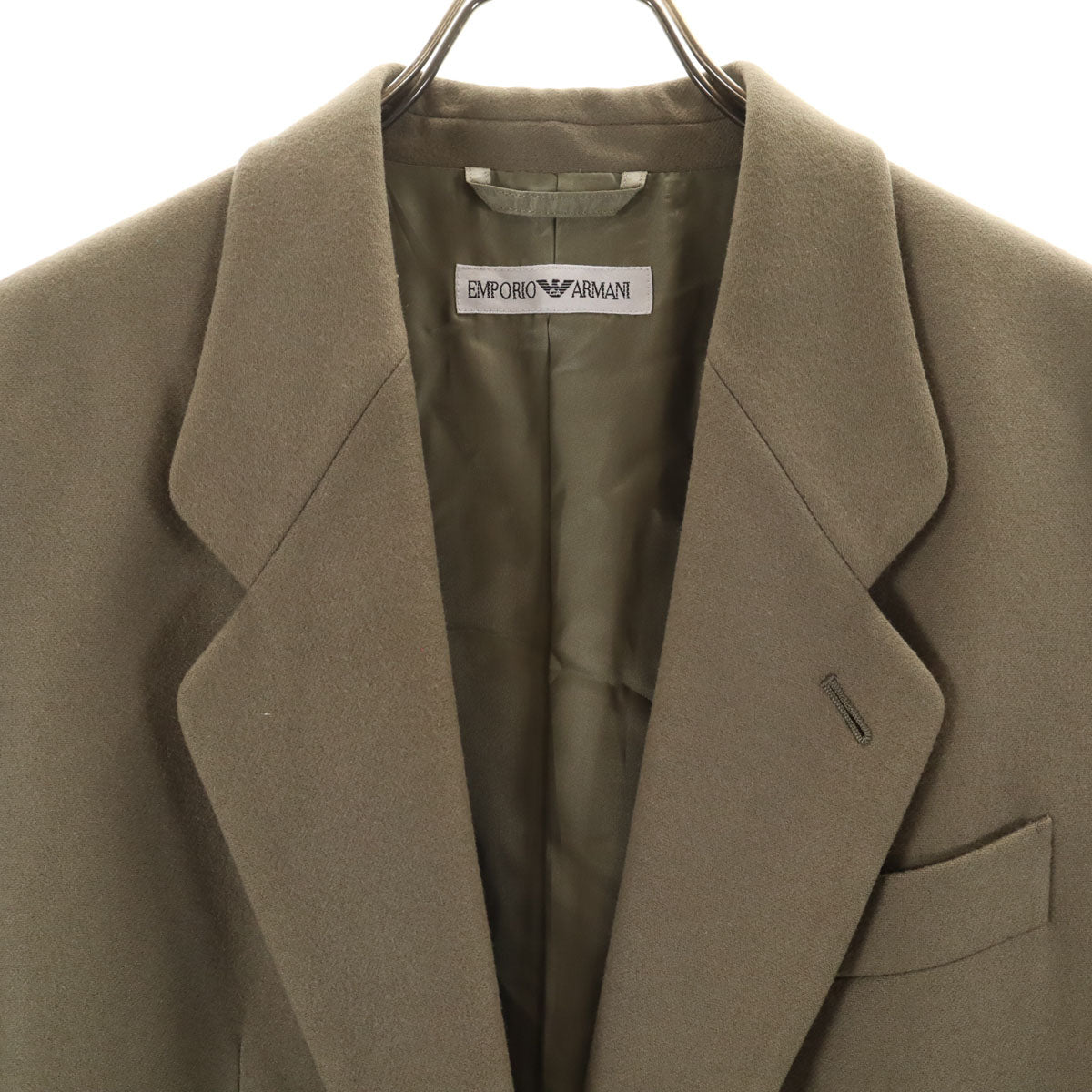 Emporio Armani エンポリオアルマーニ 90s 日本製 ウール オールド テーラードジャケット 42 ベージュ レディース