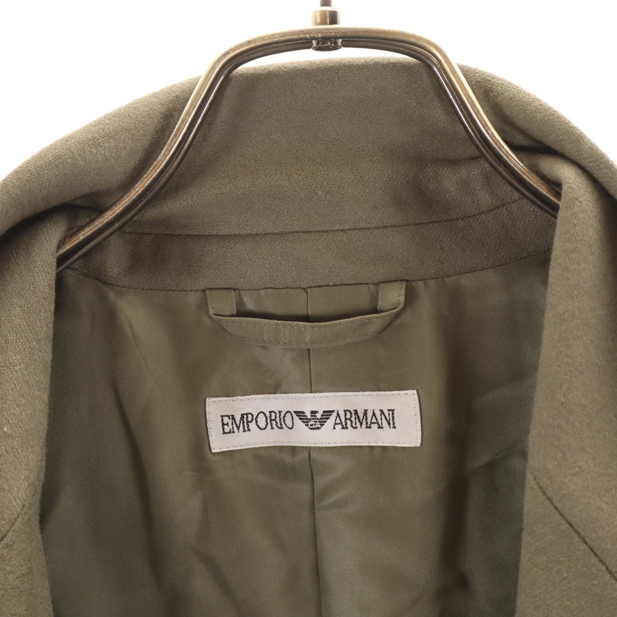 Emporio Armani エンポリオアルマーニ 90s 日本製 ウール オールド テーラードジャケット 42 ベージュ レディース