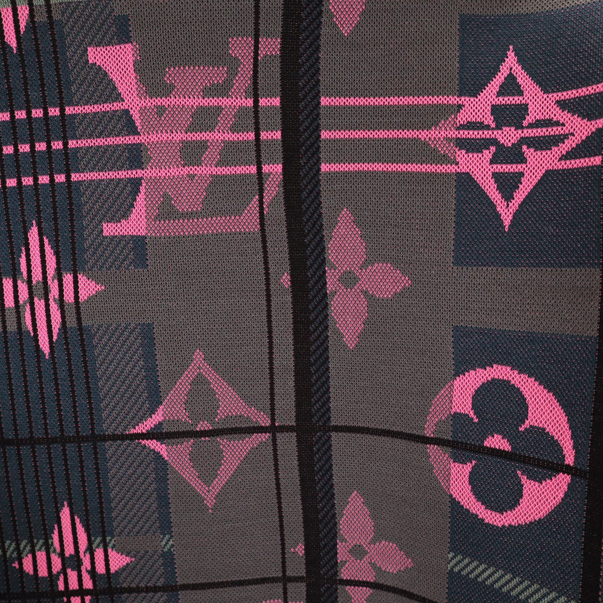 美品 LOUIS VUITTON ルイヴィトン イタリア製 モノグラム 長袖 ジャカード スウェット トレーナー M チャコールグレー HKY75WZRW メンズ