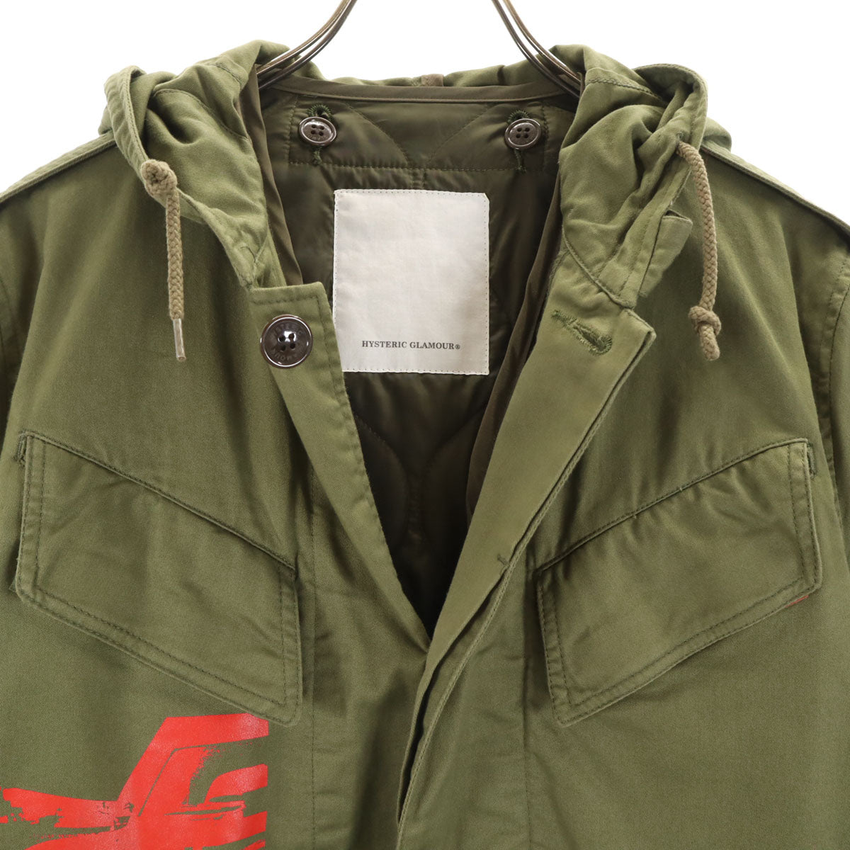 HYSTERIC GLAMOUR ヒステリックグラマー 日本製 ライナー付き ミリタリーコート M グリーン メンズ