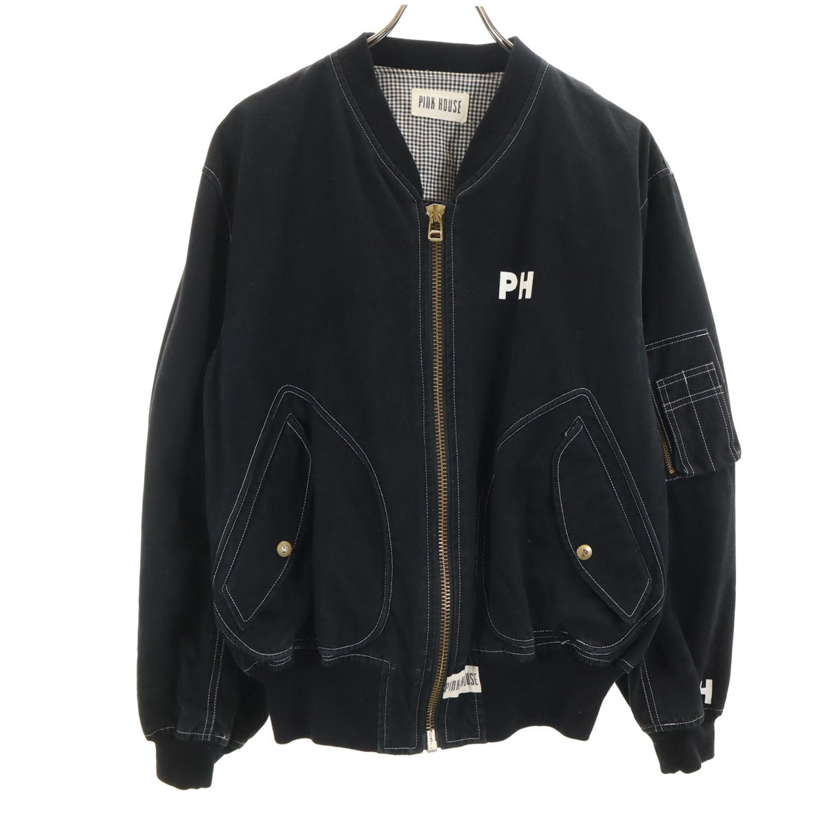 PINK HOUSE ピンクハウス ジップ ブルゾン ブラック MA-1タイプ メンズ