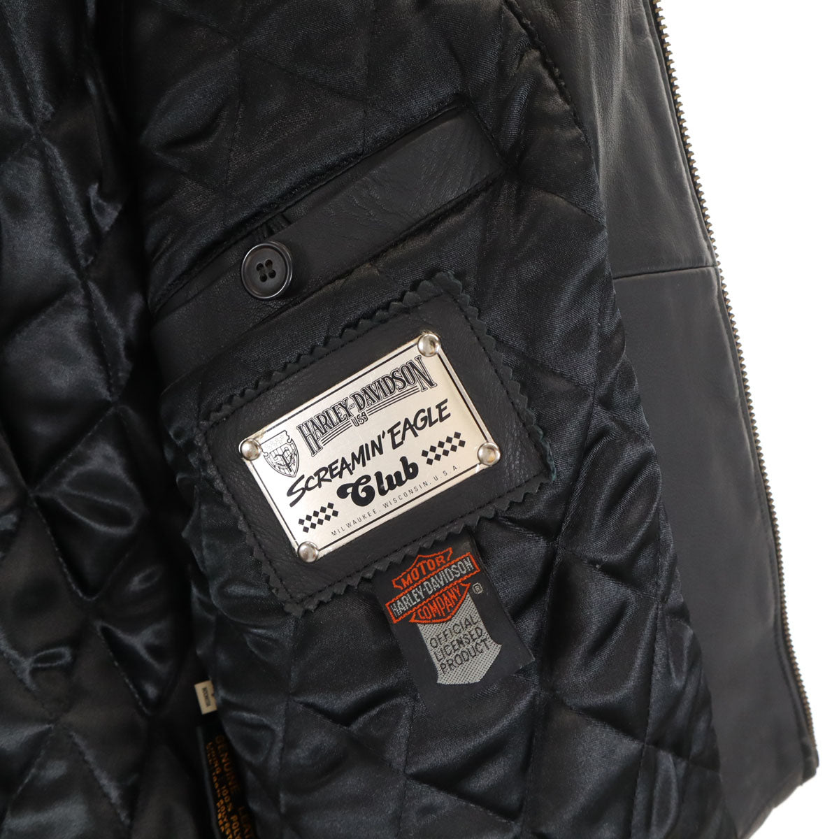 HARLEY DAVIDSON ハーレーダビッドソン 本革レザー ライダースジャケット 36 ブラック シングル メンズ