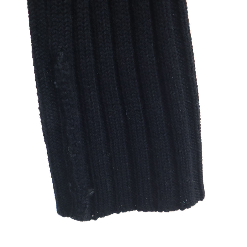 BCBGMAXAZRIA ビーシービージーマックスアズリア ウールブレンド ニット切替 シープスキン レザージャケット S 黒 レディース