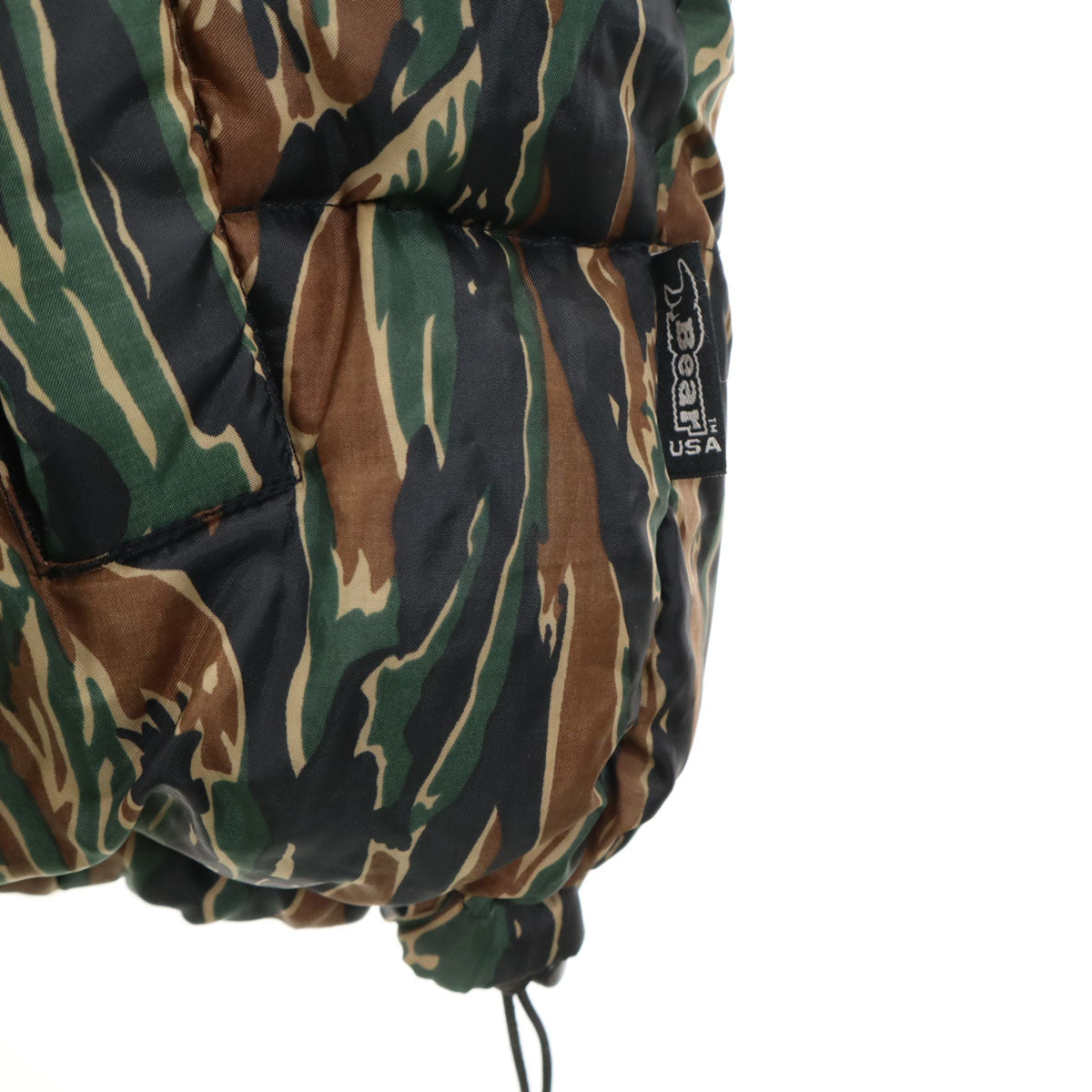 Bear USA ベアーユーエスエー カモフラ ダウンジャケット L カーキ リバーシブル レディース