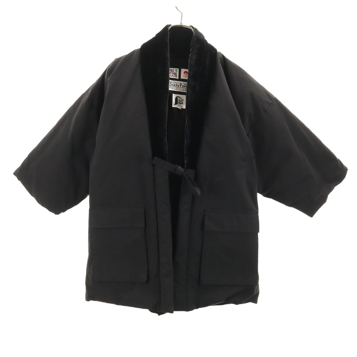 美品 THIS IS MADE IN JAPAN ディスイズ メイドインジャパン ビームスジャパン BEAMS JAPAN 別注 日本製 どてら ダウンジャケット 2 ブラック メンズ