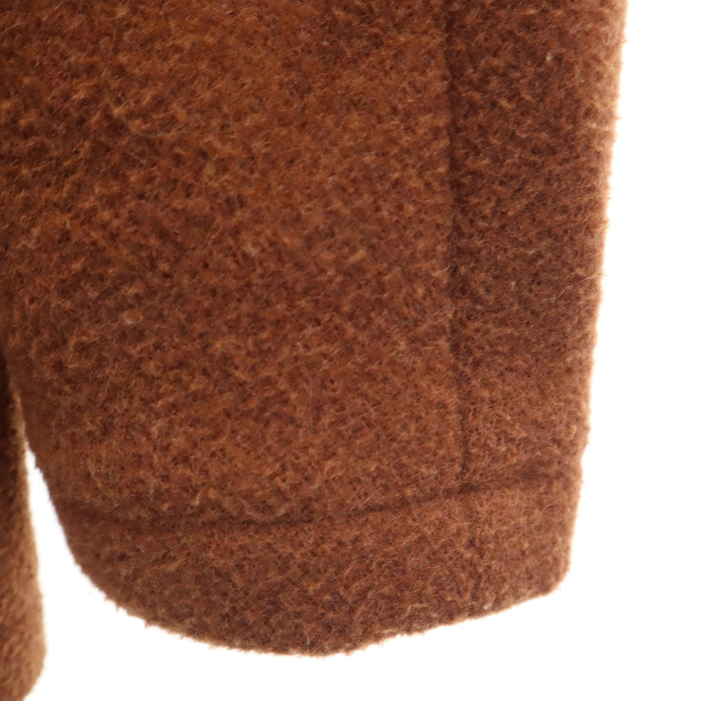 Danton ダントン ウールブレンド 日本製 ノーカラージャケット 36 ブラウン系 レディース