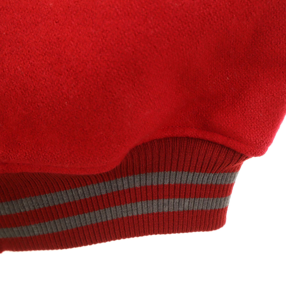 Karl Helmut カールヘルム レタードワッペン 牛革レザー切替 スタジャン M レッド 中綿 ジャケット メンズ