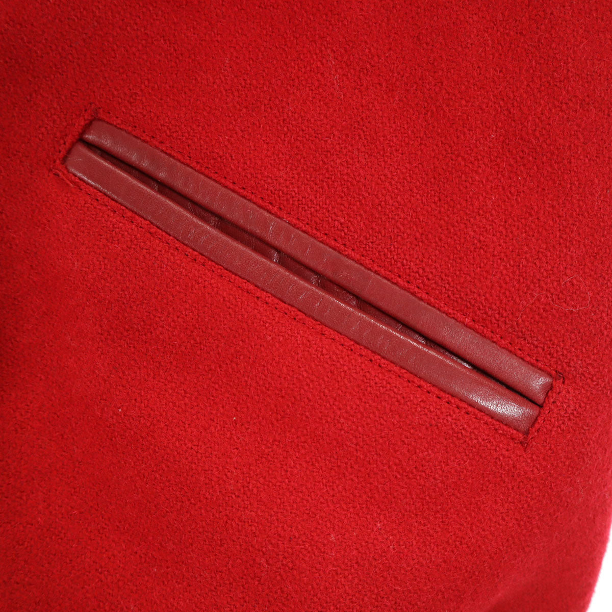 Karl Helmut カールヘルム レタードワッペン 牛革レザー切替 スタジャン M レッド 中綿 ジャケット メンズ