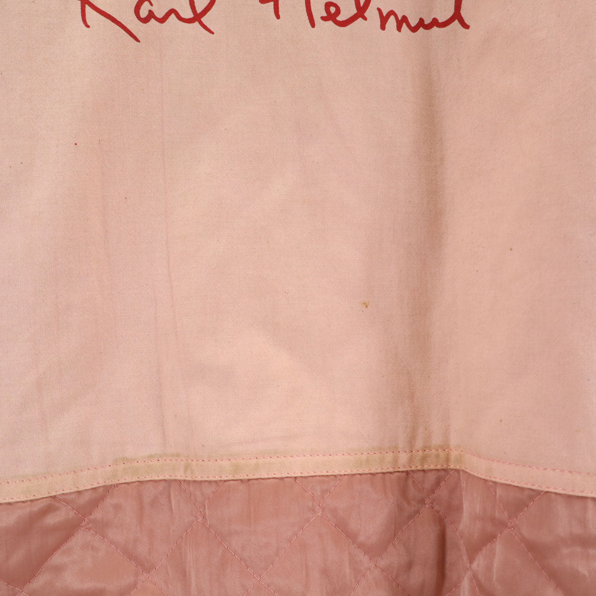 Karl Helmut カールヘルム レタードワッペン 牛革レザー切替 スタジャン M レッド 中綿 ジャケット メンズ