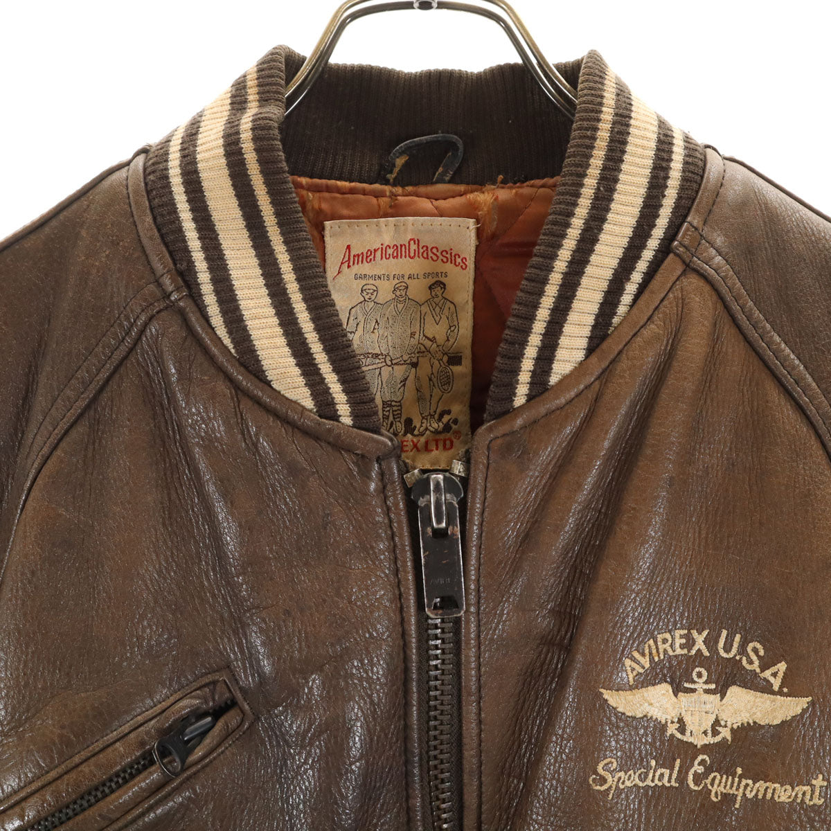 AVIREX アヴィレックス 90s オールド レザージャケット S ブラウン ブルゾン メンズ