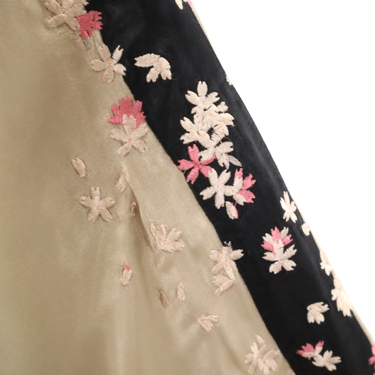 花旅楽団 花柄 リバーシブル スカル刺繍 スカジャン XL ブラック系 メンズ