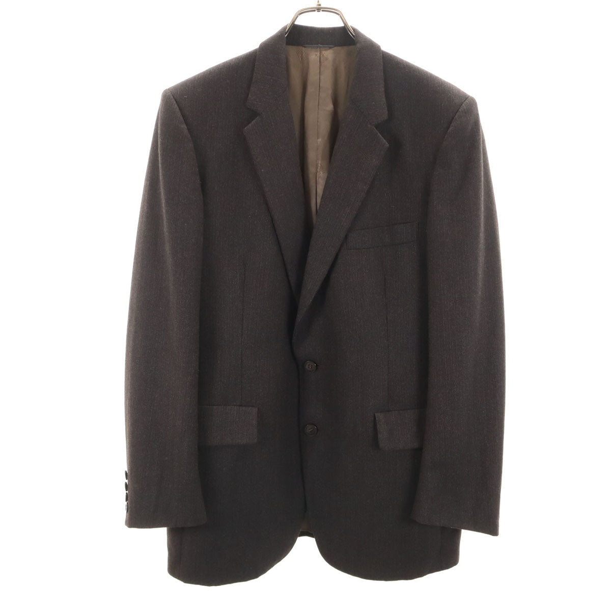美品 LANVIN ランバン 80s 90s オールド ストライプ柄 テーラードジャケット 42 ブラウン系 メンズ