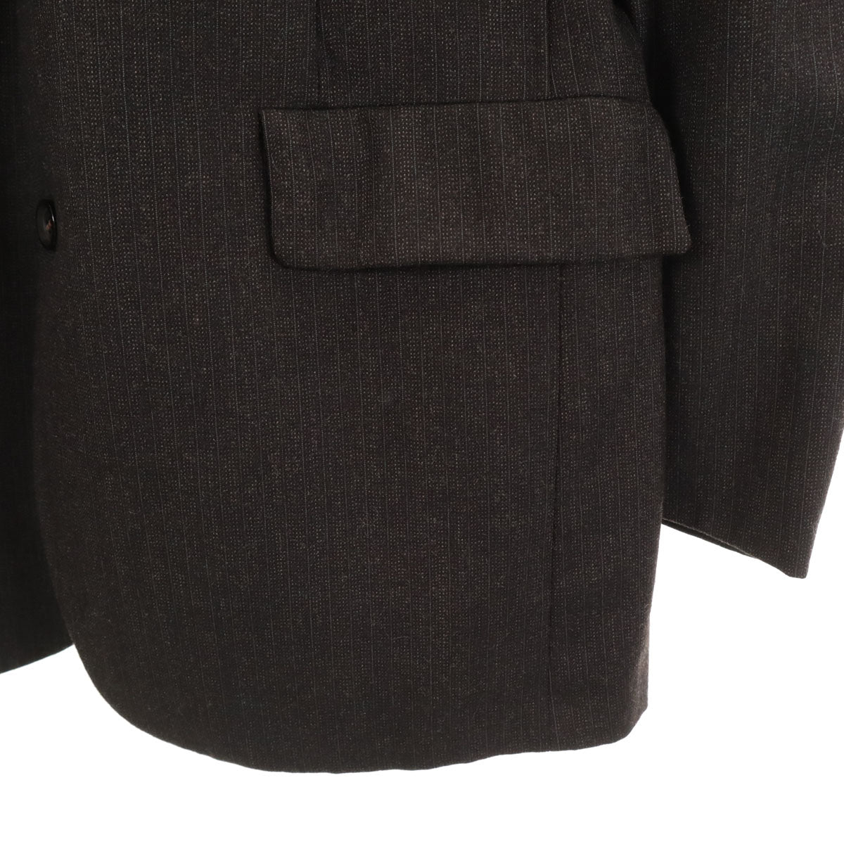 美品 LANVIN ランバン 80s 90s オールド ストライプ柄 テーラードジャケット 42 ブラウン系 メンズ