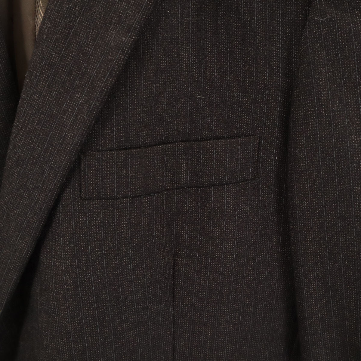 美品 LANVIN ランバン 80s 90s オールド ストライプ柄 テーラードジャケット 42 ブラウン系 メンズ