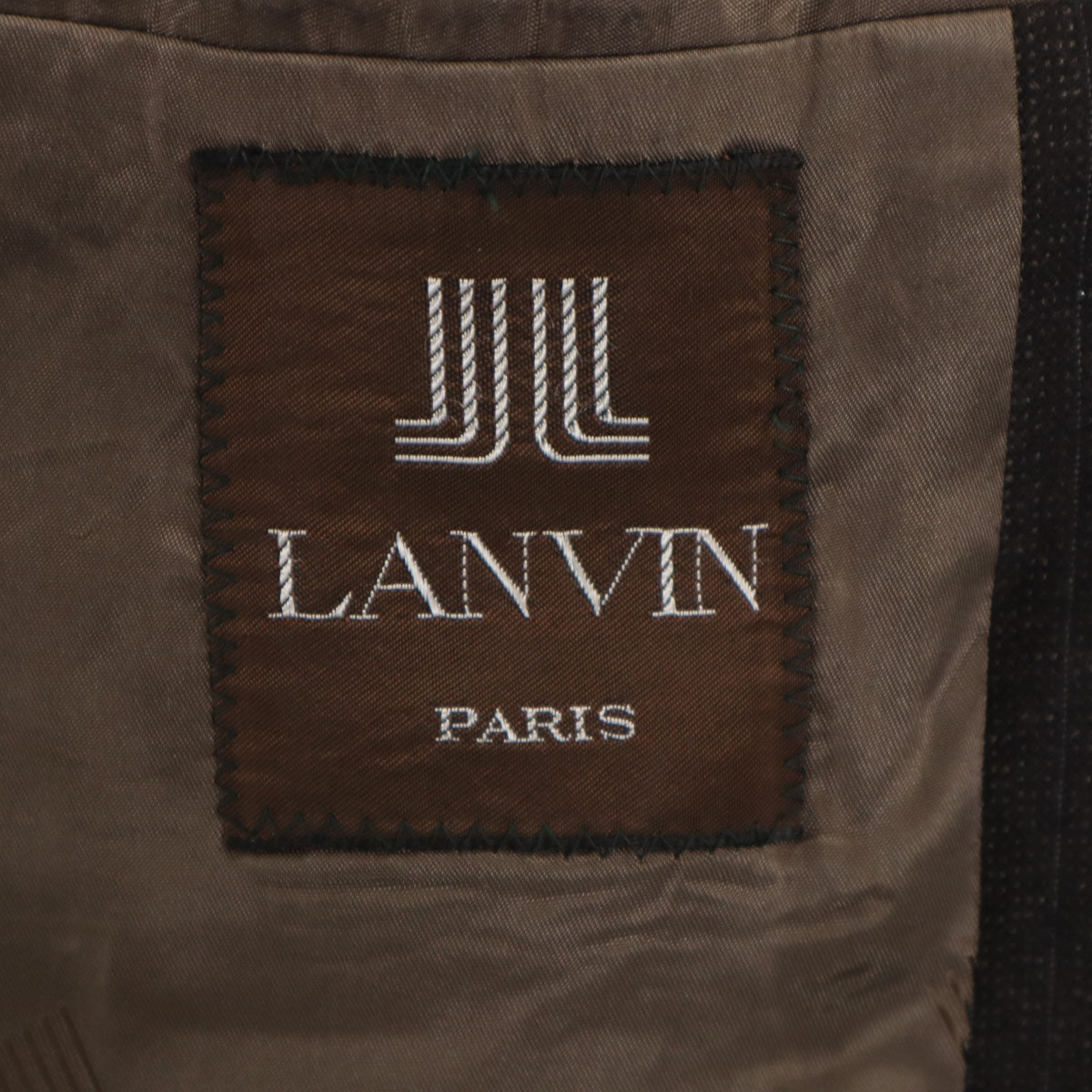 美品 LANVIN ランバン 80s 90s オールド ストライプ柄 テーラードジャケット 42 ブラウン系 メンズ