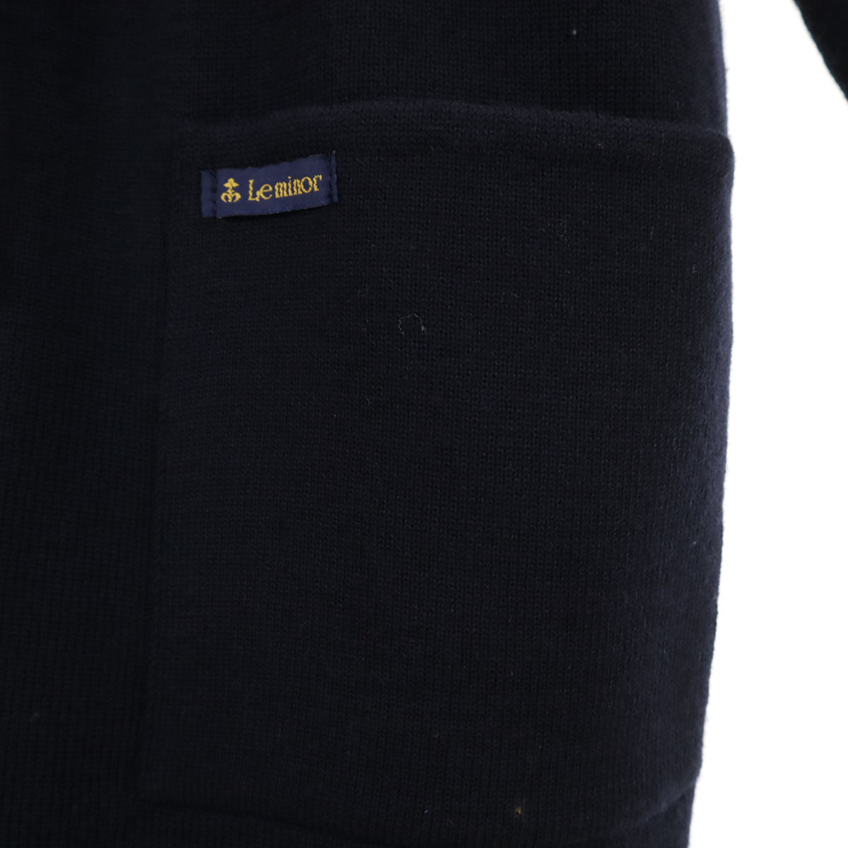 Le Minor ルミノア 90s フランス製 オールド ニットカーディガン 38 ネイビー レディース