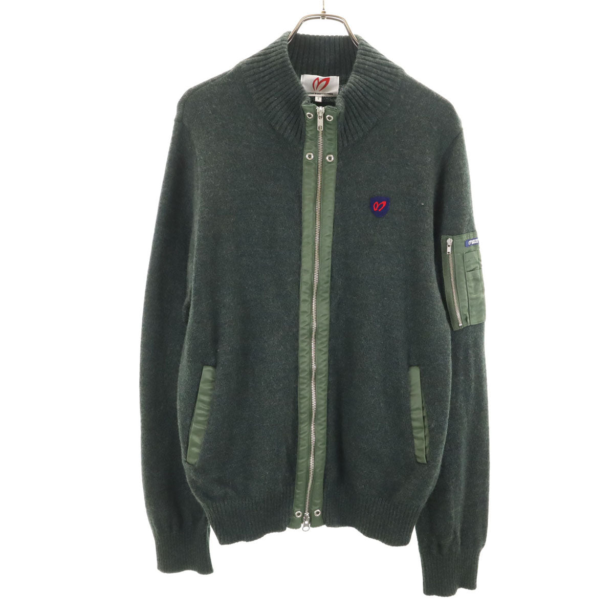 MASTER BUNNY EDITION マスターバニーエディション 日本製 ウール ゴルフ ニットジャケット 5 グレー メンズ