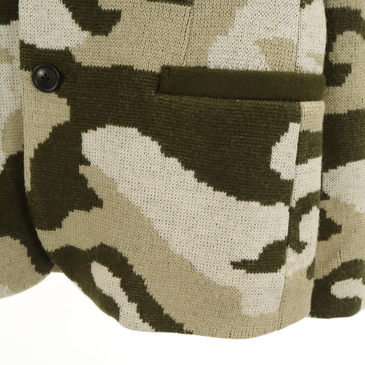 03 by KNITT03 ゼロスリー バイニットゼロスリー 日本製 ウール100% カモフラ ニット テーラードジャケット 3 カーキ系 メンズ