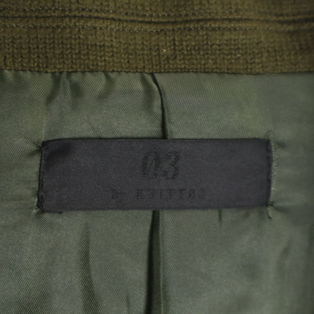 03 by KNITT03 ゼロスリー バイニットゼロスリー 日本製 ウール100% カモフラ ニット テーラードジャケット 3 カーキ系 メンズ