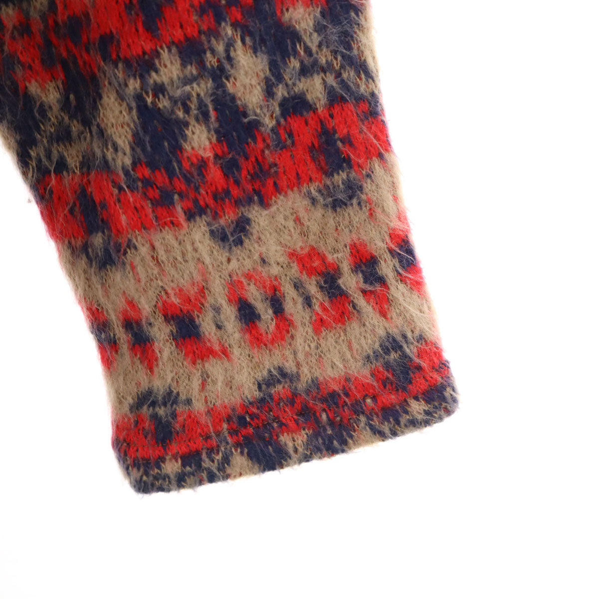 ueno-shokai 上野商会 日本製 総柄 長袖 ショールカラー ニット カーディガン M レッド系 メンズ