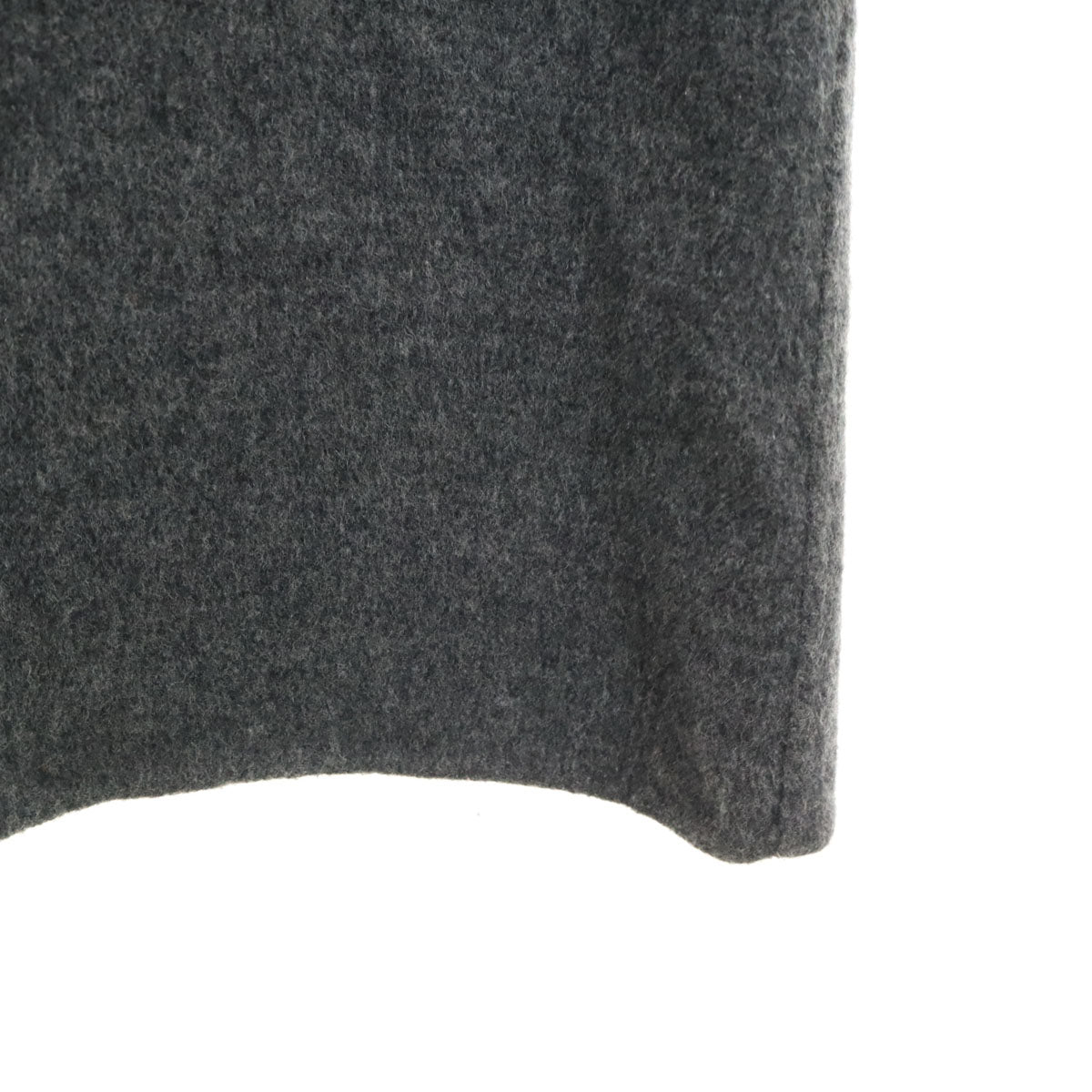 LANVIN ランバン ウールブレンド ノースリーブ Vネック ワンピース 36 グレー レディース