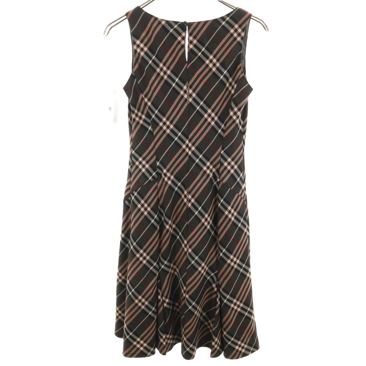 BURBERRY BLUE LABEL バーバリーブルーレーベル 日本製 ノースリーブ ワンピース 38 ブラウン 三陽商会 レディース