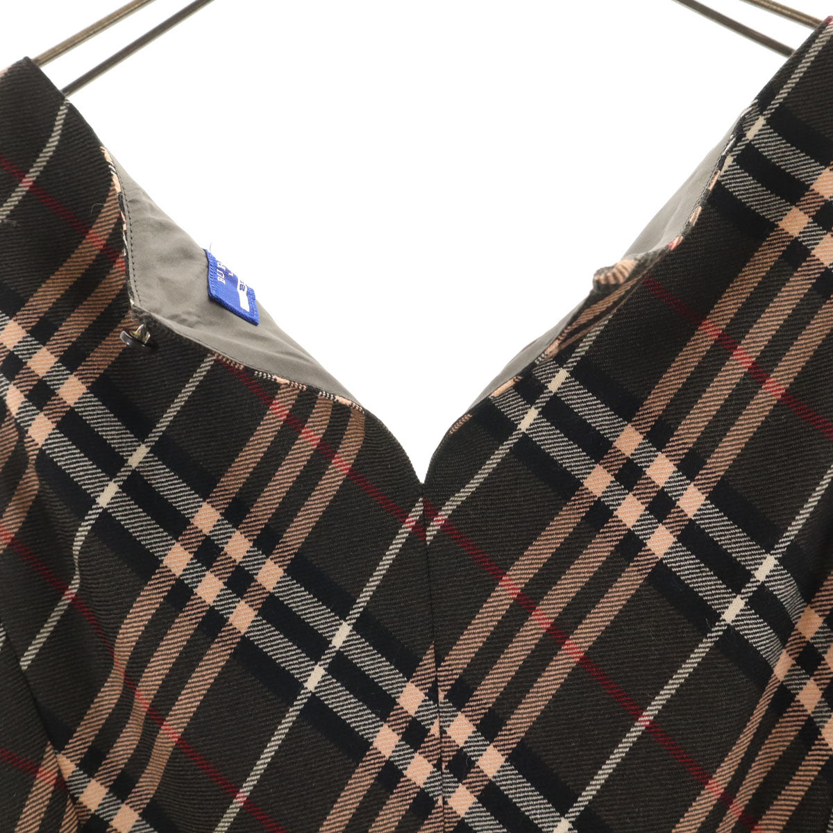 BURBERRY BLUE LABEL バーバリーブルーレーベル 日本製 ノースリーブ ワンピース 38 ブラウン 三陽商会 レディース