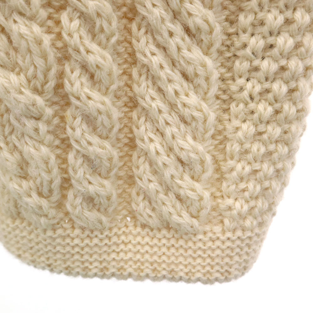 ガンジーウーレンズ イギリス製 ウール 長袖 タートルネック ニット M アイボリー セーター メンズ