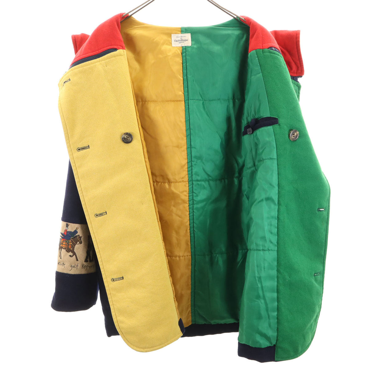 Castelbajac sport カステルバジャックスポーツ 日本製 フーデッド ウールコート 2 ネイビー 中綿 メンズ