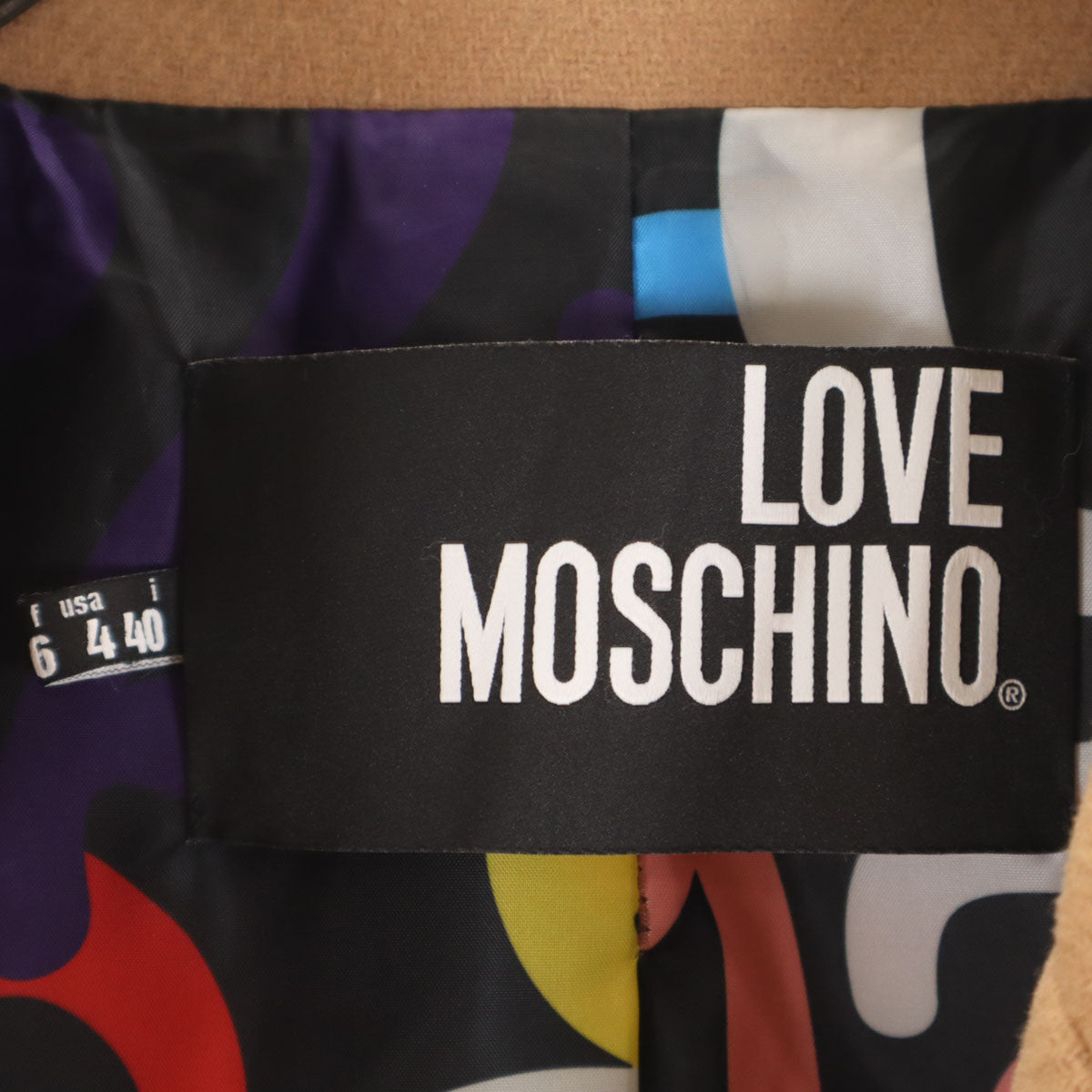 LOVEMOSCHINO ラブモスキーノ ダブルブレスト ウールジャケット 40 ベージュ レディース