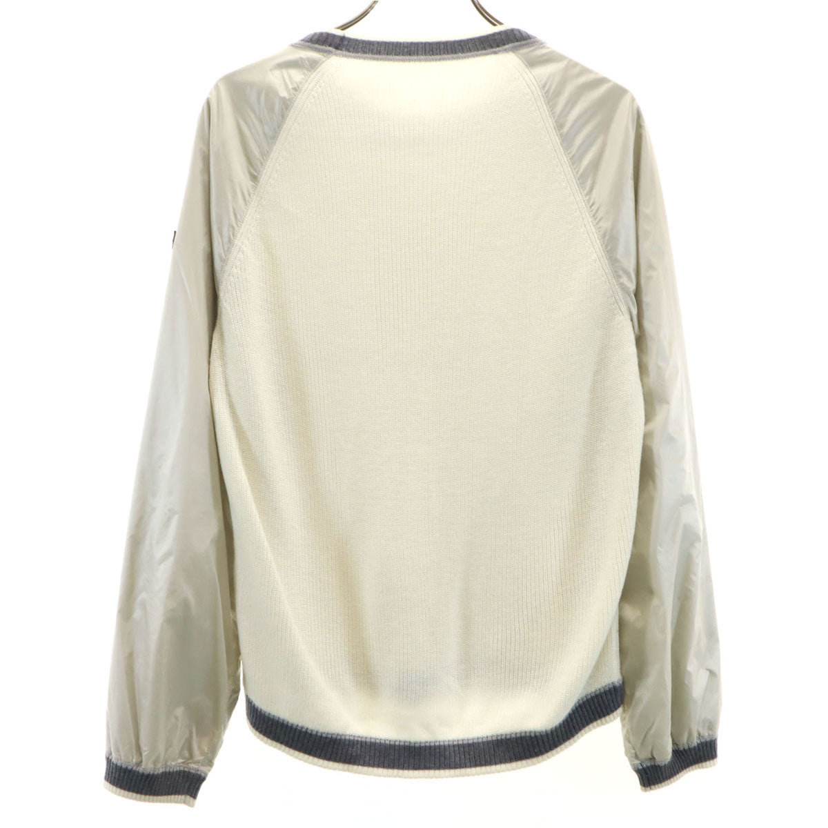 LANVIN SPORT ランバン スポーツ 長袖 ナイロン切替 ニット 38 グレージュ レディース