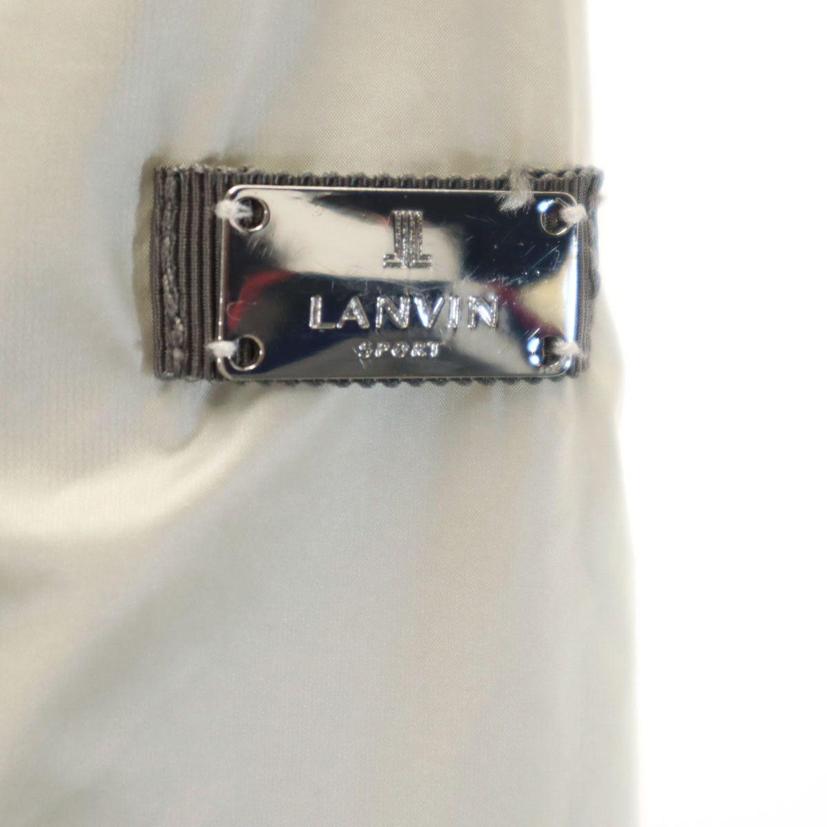 LANVIN SPORT ランバン スポーツ 長袖 ナイロン切替 ニット 38 グレージュ レディース