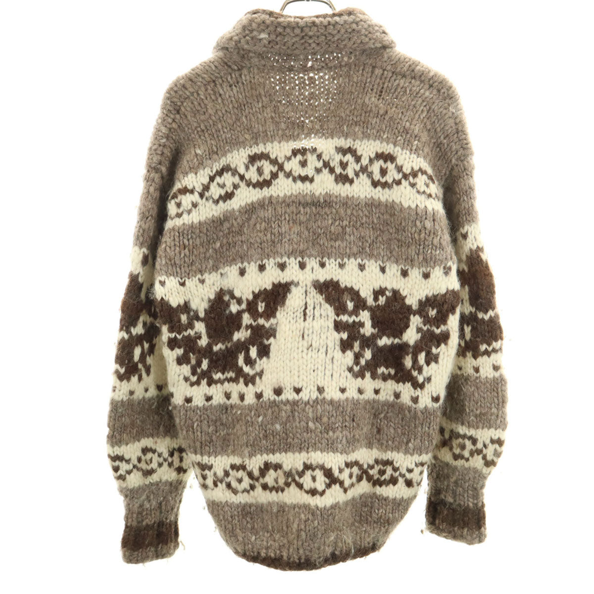 HERMES エルメス ヴィンテージ ウール100% カウチンジャケット ブラウン系 メンズ