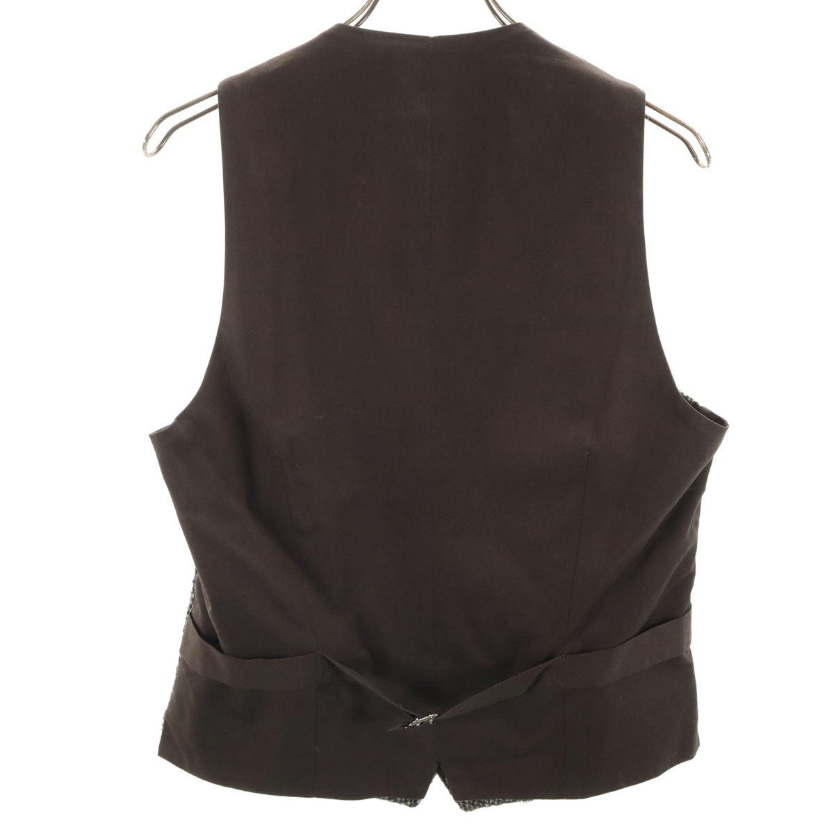 美品 LARDINI ラルディーニ イタリア製 ツイード切替 ジレベスト 44 ブラウン メンズ