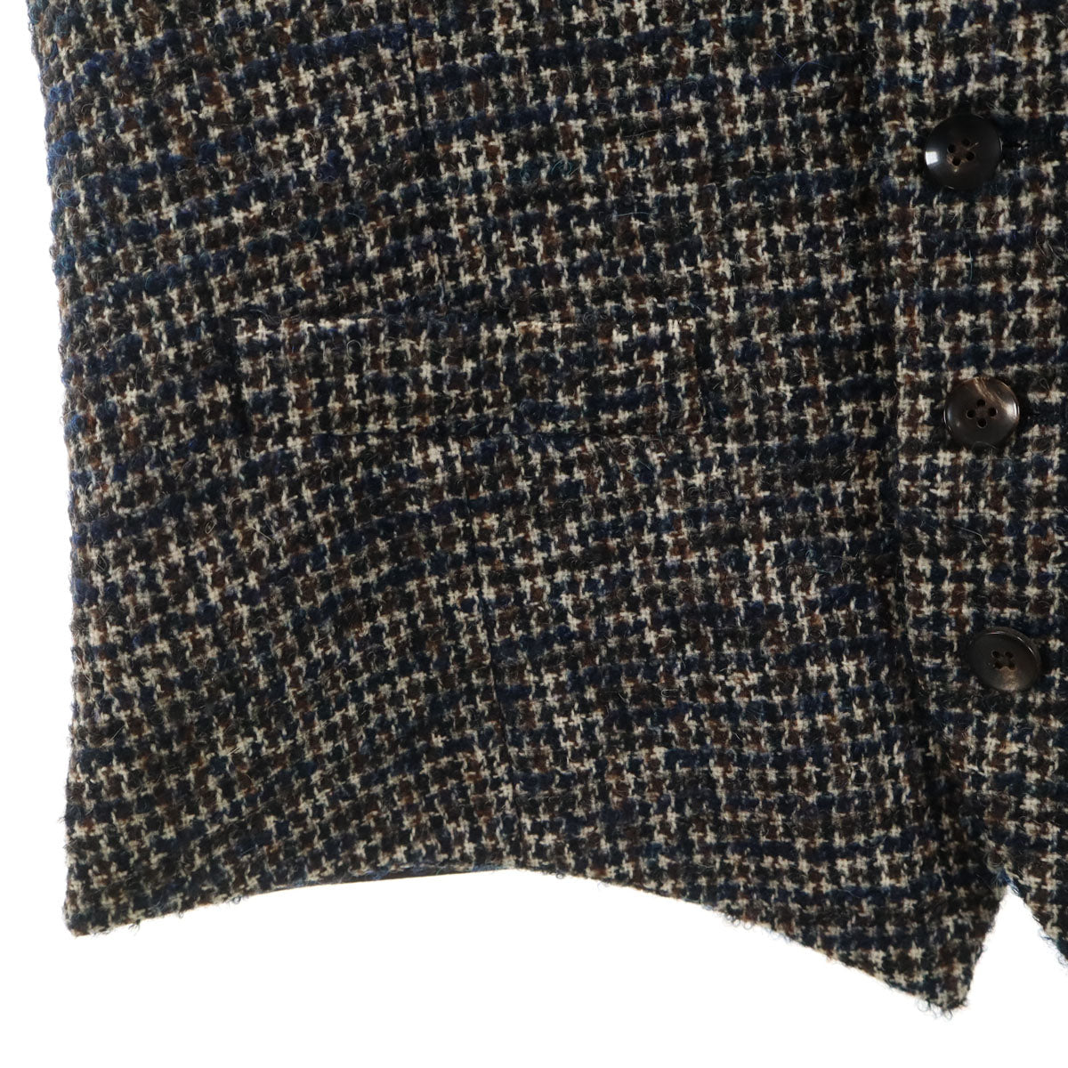 美品 LARDINI ラルディーニ イタリア製 ツイード切替 ジレベスト 44 ブラウン メンズ