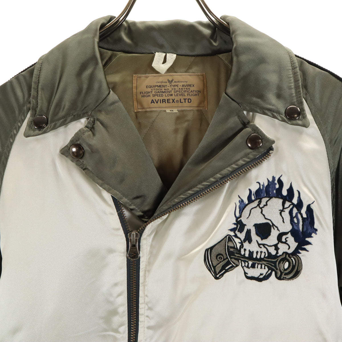 AVIREX アヴィレックス バック 刺繍 ブルゾン M グレー系 メンズ