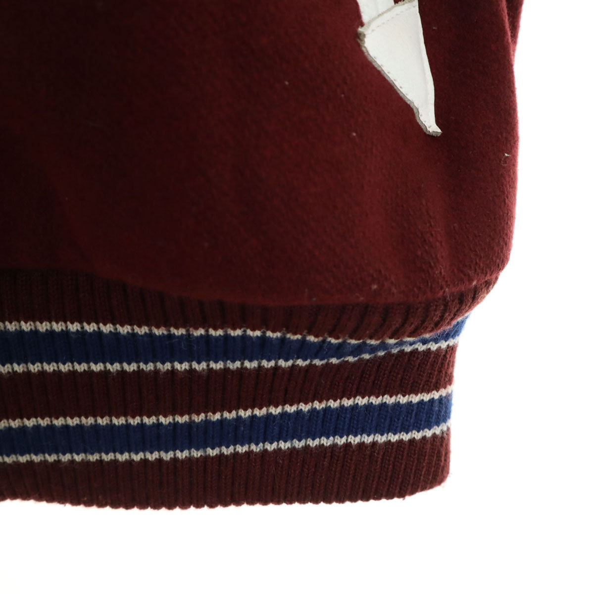 Champion チャンピオン レタードワッペン 牛革レザー切替 スタジャン L ボルドー メンズ