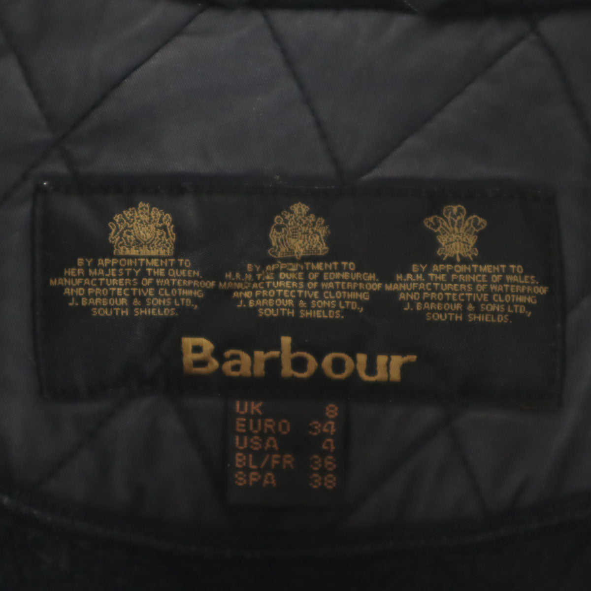 Barbour バブアー ライナー キルティングジャケット 8 チャコールグレー SOFT DURACOTTON POLARQUILT レディース