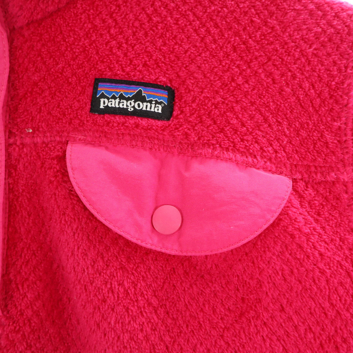 美品 patagonia パタゴニア スナップT フリースジャケット XL ピンク 65585FA14 アウトドア プルオーバー キッズ