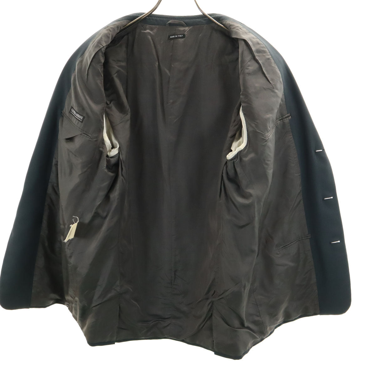 GIORGIO ARMANI ジョルジオアルマーニ イタリア製 ウールブレンド スーツ 上下 セットアップ 48 グレー ハンガー付き メンズ